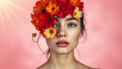 Naklejka premium Surreal Portraits Exploring Imagination and Art