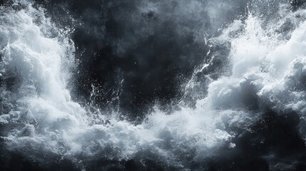 Obraz premium Dramatic Ocean Scene with Turbulent Waves and Dark Stormy Clouds Creating a Powerful Atmosphere of Nature's Raw Energy and Intensity