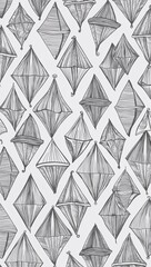 Obraz premium Silver Kite pattern hand drawn design on White background illustration