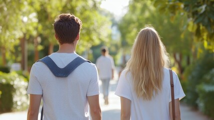 Obraz premium Diverse cultures and individuals engage in casual relaxing strolls through a lush verdant city park showcasing an atmosphere of harmony community and the joys of outdoor leisure