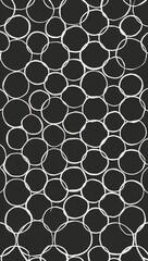 White Circle pattern hand drawn design on Black background illustration