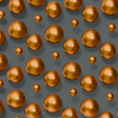 Golden Sphere Abstract Background Shiny Metallic Balls Texture Luxury Design Element. 3D render illustration