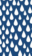 White Tear drop pattern hand drawn design on Black background illustration