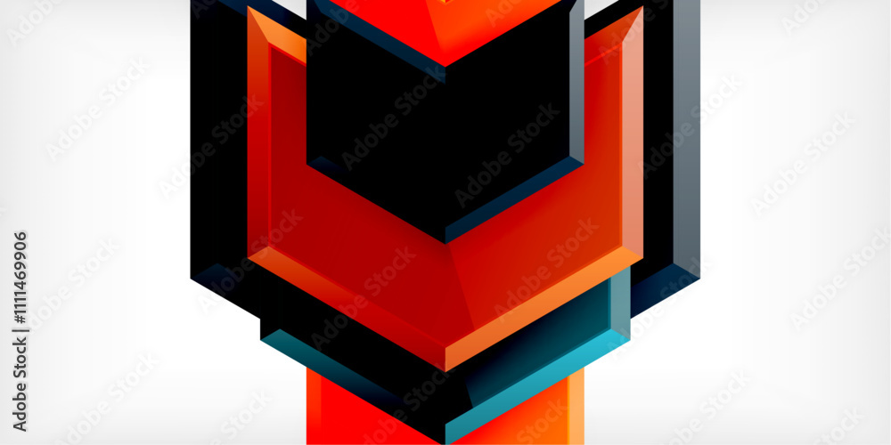 Poster Vector 3d arrow techno design template