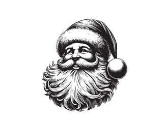 Santa Claus cartoon hat black and white