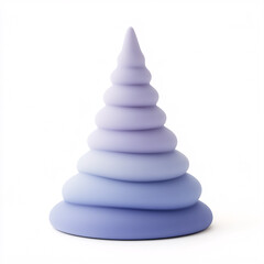 A soft, layered sculpture in gradient shades of purple, resembling a whimsical, stylized cone, ideal for decorative or educational purposes.