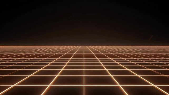 Futuristic Neon Grid Landscape with Moving Perspective