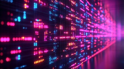 Obraz premium Blockchain layers, symbolizing transparency, selective focus on secure connections, ethereal Composite in a data hub