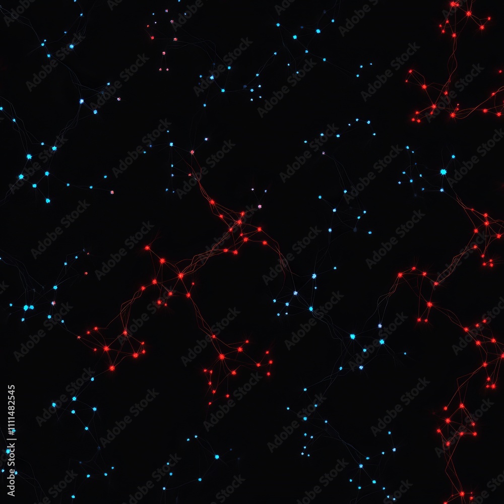 Poster abstract network connection background with glowing nodes and lines.