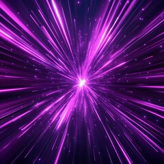 Abstract purple light rays radiating from a bright center, creating a dynamic and energetic visual effect.