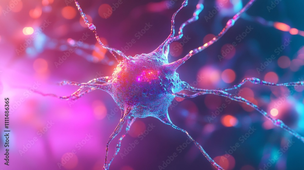 Wall mural technology background featuring neural network 3d illustration, big data visualization, cybersecurit