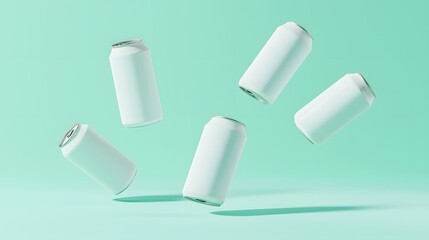 Fototapeta premium A series of floating can product mockups