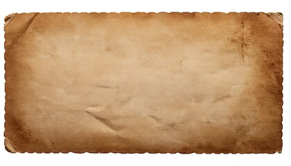 old paper texture background with vintage retro look, transparent png with empty paper sheet as backdrop for text and paper overlay effect cut out