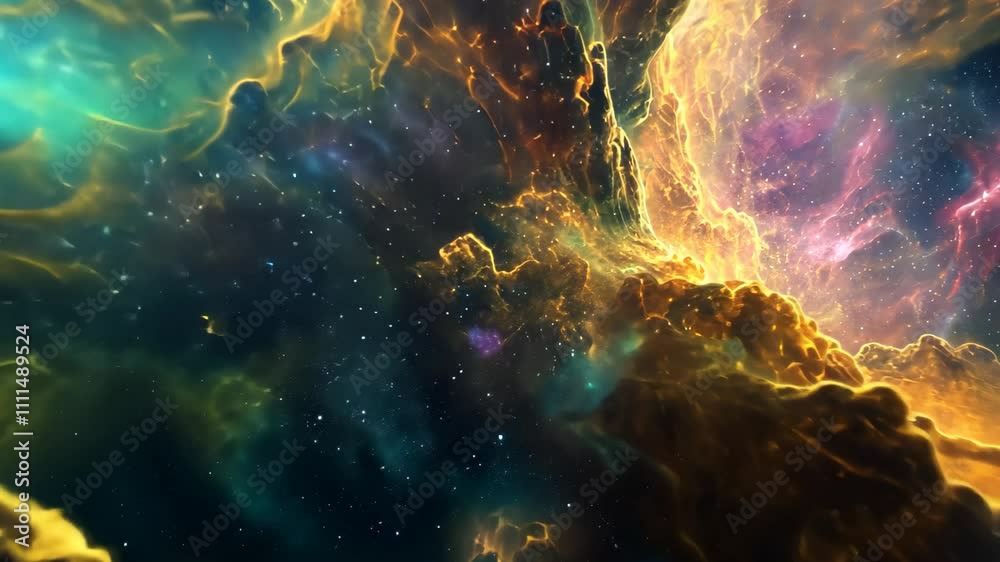 Wall mural an expansive space with a multitude of stars and swirling clouds, creating a mesmerizing celestial d