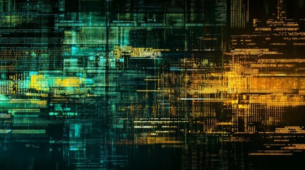 Technology background featuring programming code and digital computer script, highlighting the concepts of software development, data processing, and futuristic high-tech innovation with a dynamic mod
