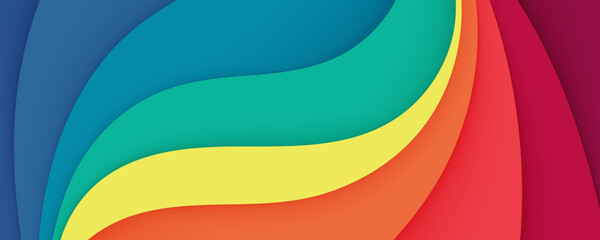 Colorful abstract wavy shape background gradient design vector