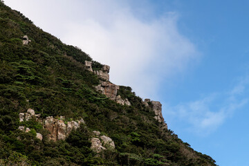 Naklejka premium Mountain with cliffs at Hongdo Island