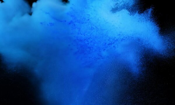  Enchanting blue paint Waves on Dark Background