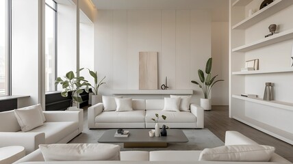 Minimalist home interior design of modern living room 