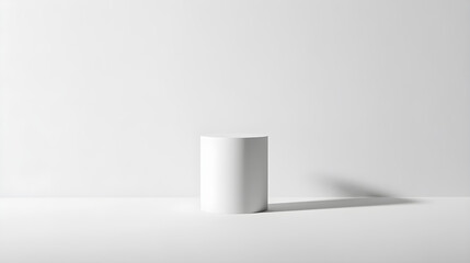 Minimalist Cylindrical Paper Box with Clean Lines on White Background Highlighting Versatility and Modern Design