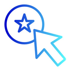 Star with cursor click icon, perfect for web design and decoration