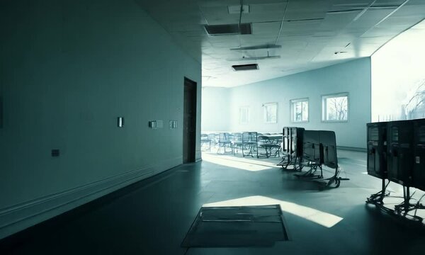 Deserted School Hallway: A Glimpse into Silence