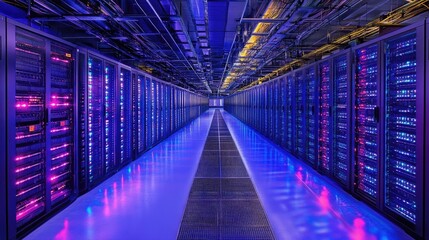 Data fortress: server room houses advanced technology, meticulously to maintain efficient workflows, safeguard critical information, playing crucial role in modern communication infrastructure.