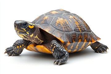 Eastern Box Turtle Showing Detailed Shell and Claws