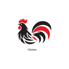 elegant chicken designs vector logo on whitr background.