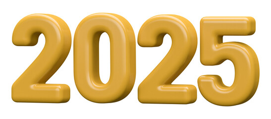 New Year 2025 Number 3D Render
