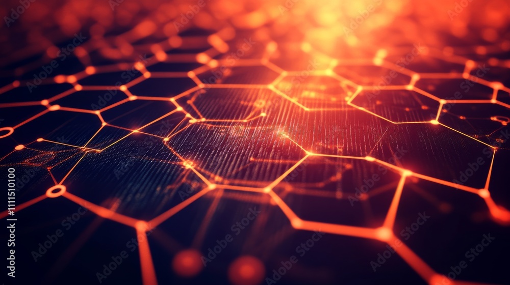 Poster abstract technology background featuring wireless network connection with hexagon shapes and connect