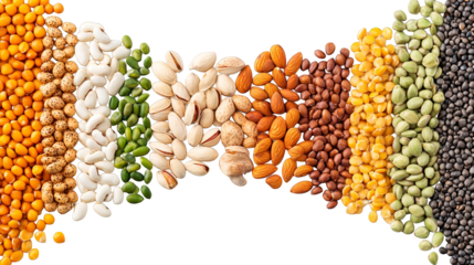 Healthy mix of nuts, almonds, walnuts, cashews, pecans, hazelnuts, brazil nuts, and peanuts for a nutritious snack