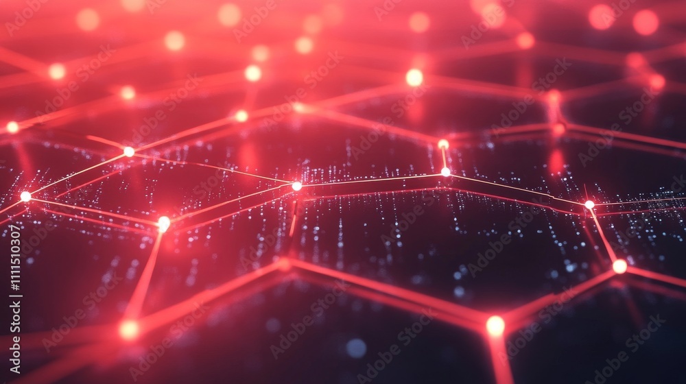 Poster abstract technology background featuring wireless network connection with hexagon shapes and connect