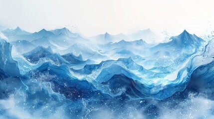 An artistic watercolor texture with various shades of blue resembling tranquil water or a calm sky Perfect for serene and peaceful concepts