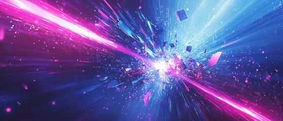 Abstract explosion of light and color in dynamic motion