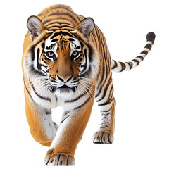 Fototapeta premium Leaping Tiger, Transparent background 