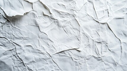 Obraz premium Crumpled White Paper Texture Background Design Element