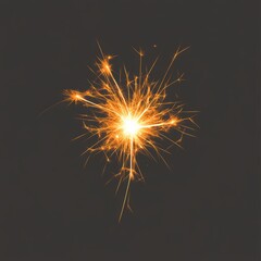 Obraz premium Glowing sparkler isolated on black background.