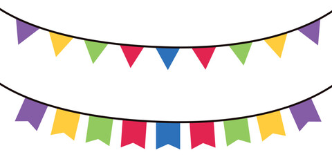 Decorative colorful party flags