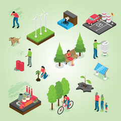 Ecology Isometric Set