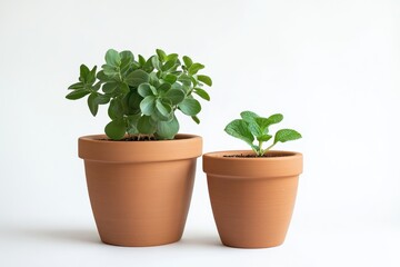 Fototapeta premium clay planters isolation on white background