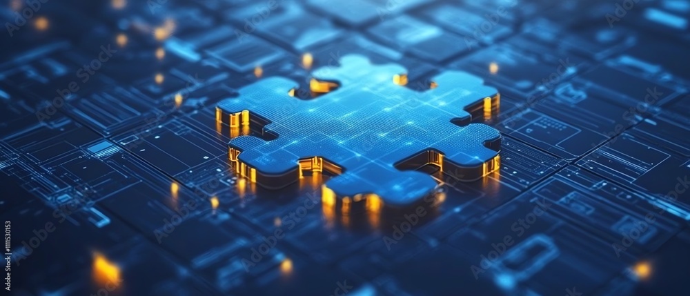Fototapete Abstract corporate digital transformation scene, showing the integration of cuttingedge technology reshaping business processes and creating new opportunities