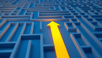 labyrinth with arrow