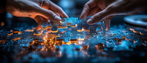 Conceptual abstract representation of digital transformation in the corporate sector, symbolizing the fusion of technology and business to drive growth and change