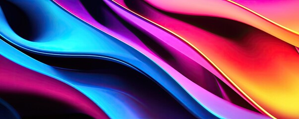 Colorful waves of fabric create a dynamic and vibrant visual effect.