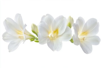 Fototapeta premium White bealuty freesia flower isolated on a white background