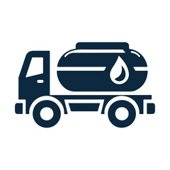 Black silhouette cargo petrol tanker transport vector icon illustration design isolated on white