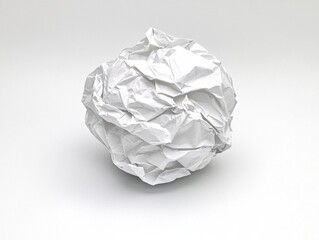 Fototapeta premium Crumpled paper ball isolated on white background