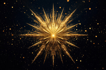 Obraz premium Gold fireworks illuminating the dark sky with dazzling sparks.