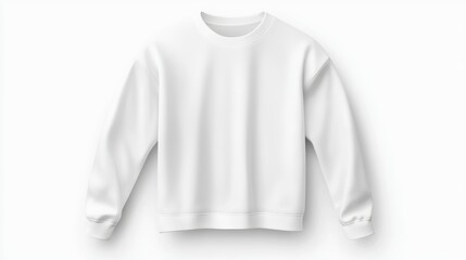 A plain white sweatshirt displayed on a neutral background, suitable for casual wear.